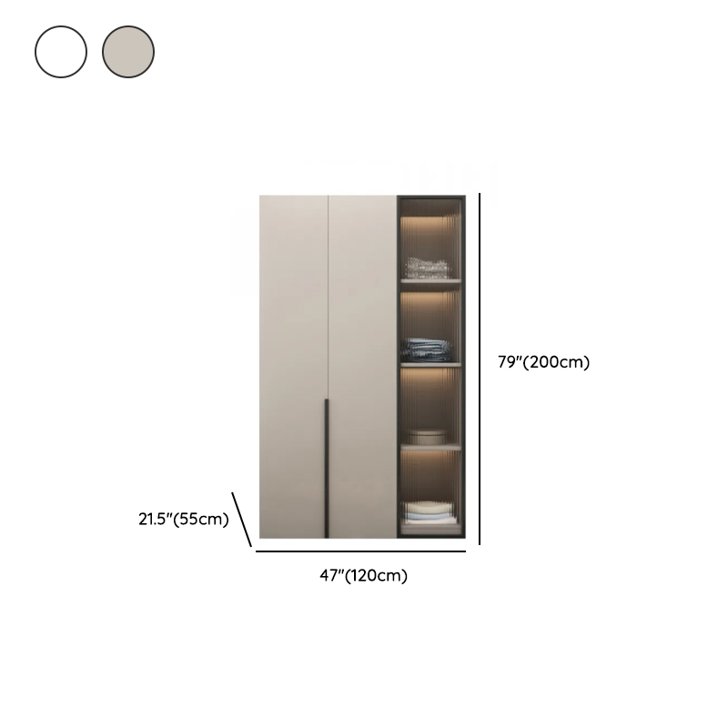 Modish Manufactured Wood Wardrobe Closet with Interior Shelves and Clothing Rod - image 13