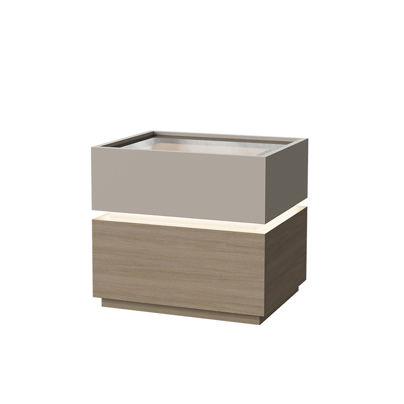 Organic Modern Nightstand With Drawer Organization with Glass Countertop and Illuminating Lighting - image 6