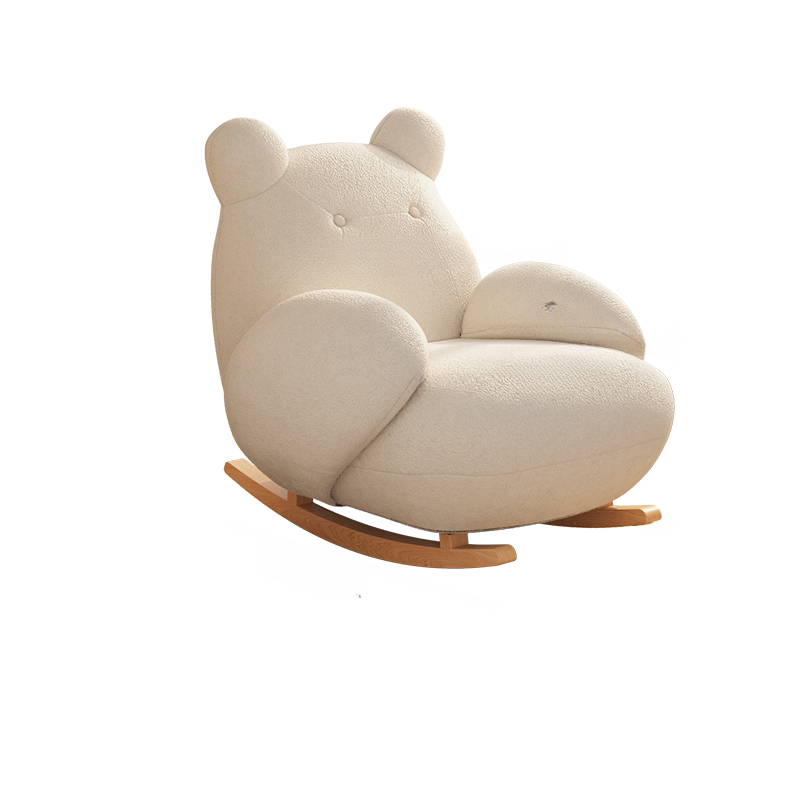 Contemporary Upholstered Rocking Chair with Cushioned Round Arm, Ottoman Included/Not Included