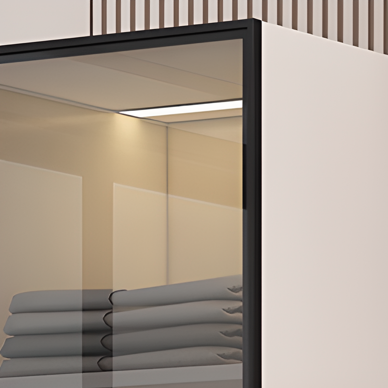 Trendy Vitreous Unfixed Wardrobe Armoire with Soft Close Door, Interior Shelves, Clothing Rod, and Articulated Mechanism - image 10