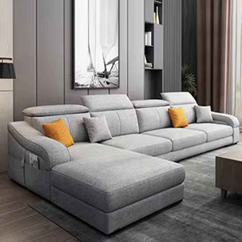 L-Shape Left Sofa Chaise for 5-seater with Sloped Arms in a Trendy Style - image 7