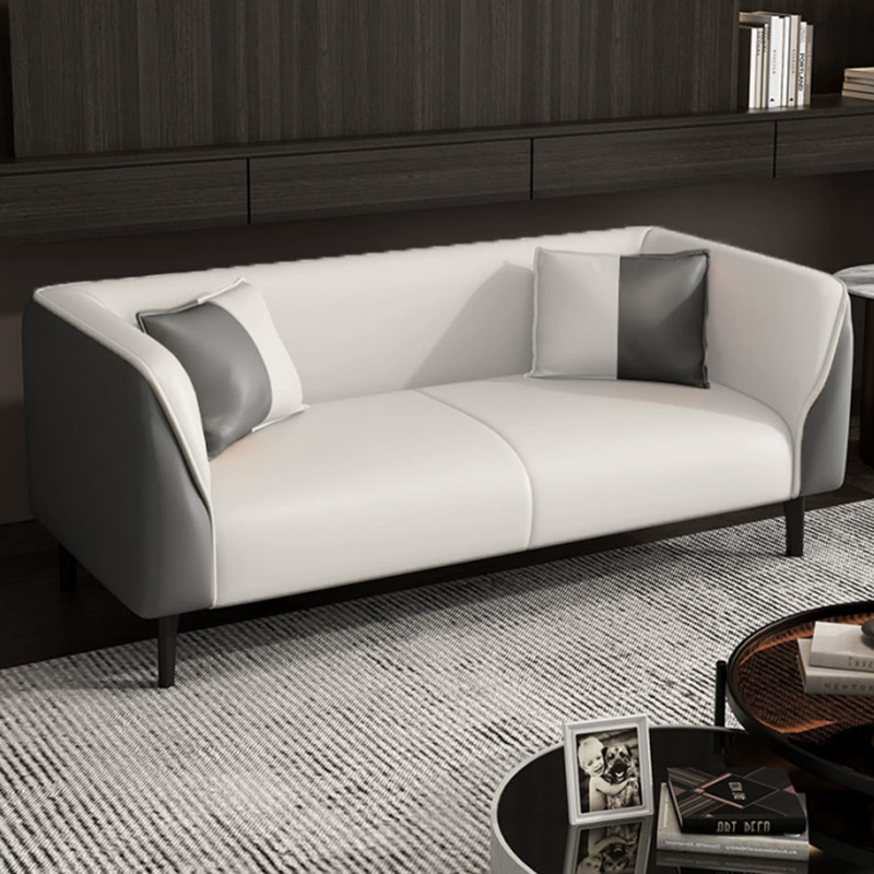 Contemporary Faux Leather Tuxedo Sofa with Water Resistant Design and Foam Seat Cushions - image 2