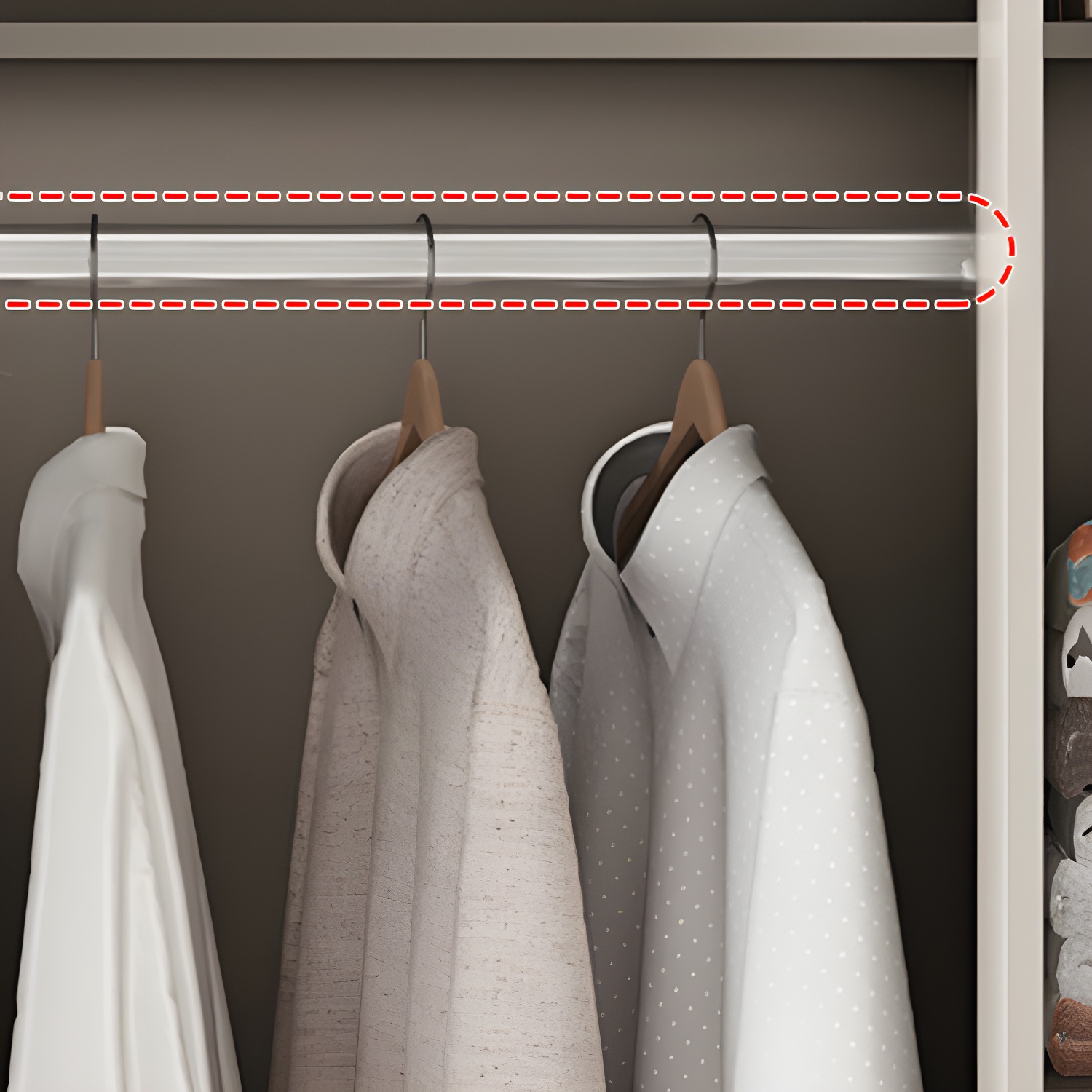 White Wood Wardrobe Armoire with Hinged Doors and Shelves Included - image 6