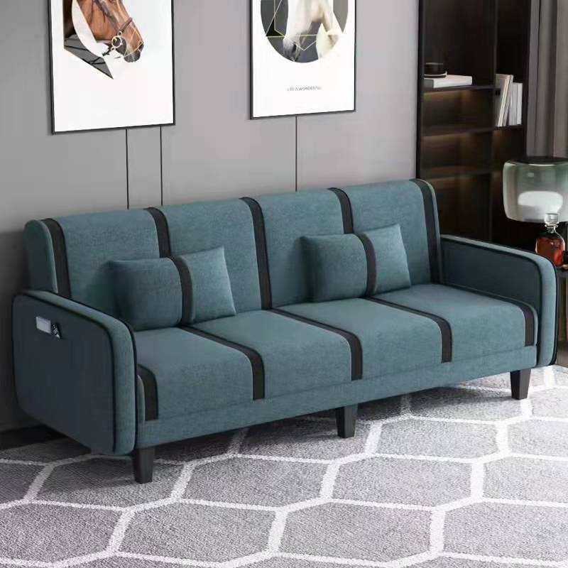 Striped Standard Sofa in Dark Gray/Cerulean/Off-White with Armrest - image 15