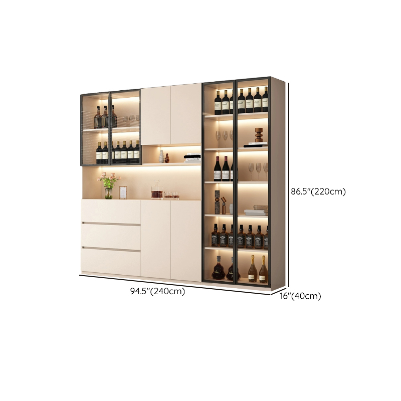 Off-White Contemporary Wood Buffet Sideboard with Cabinets and Shelves - image 17