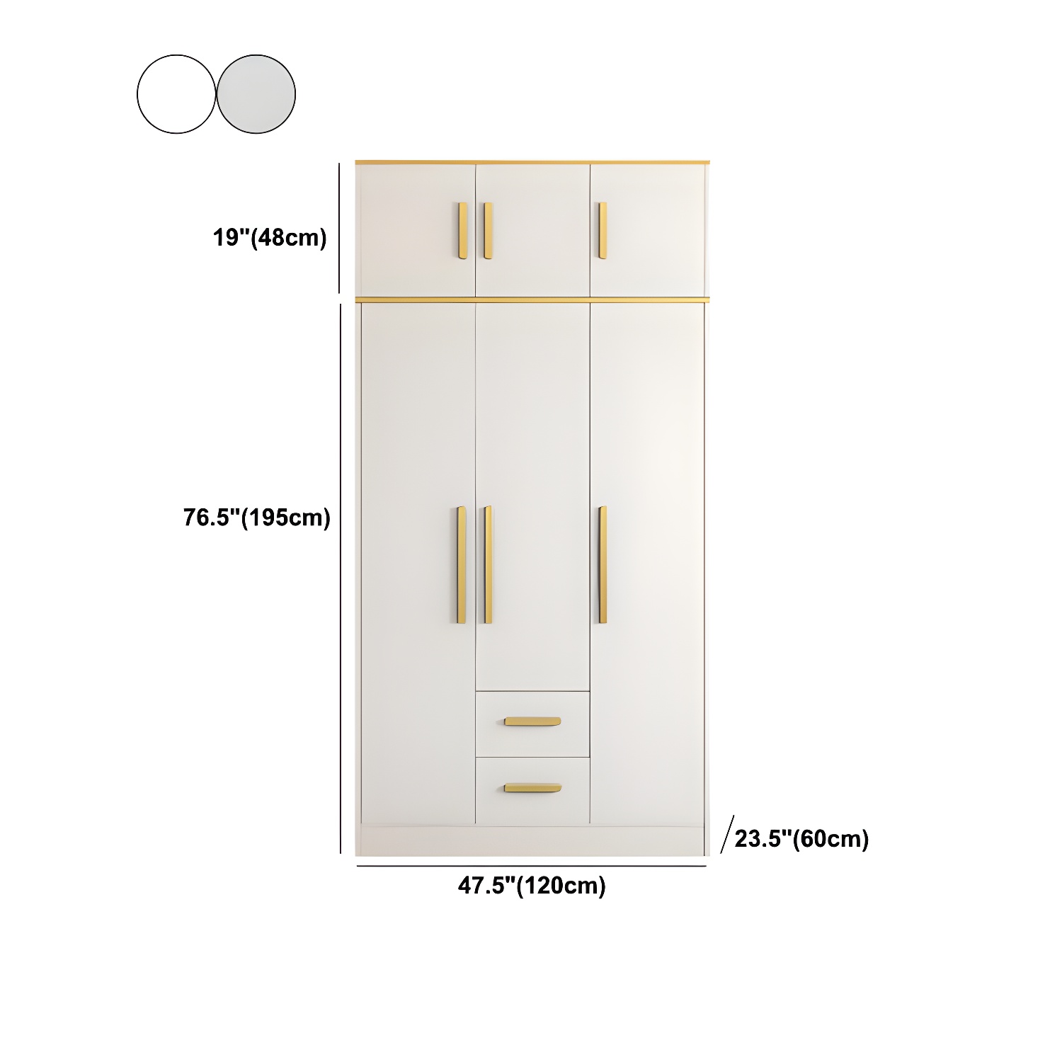 Contemporary Style Wardrobe Wooden Wardrobe Closet with Drawer - image 25
