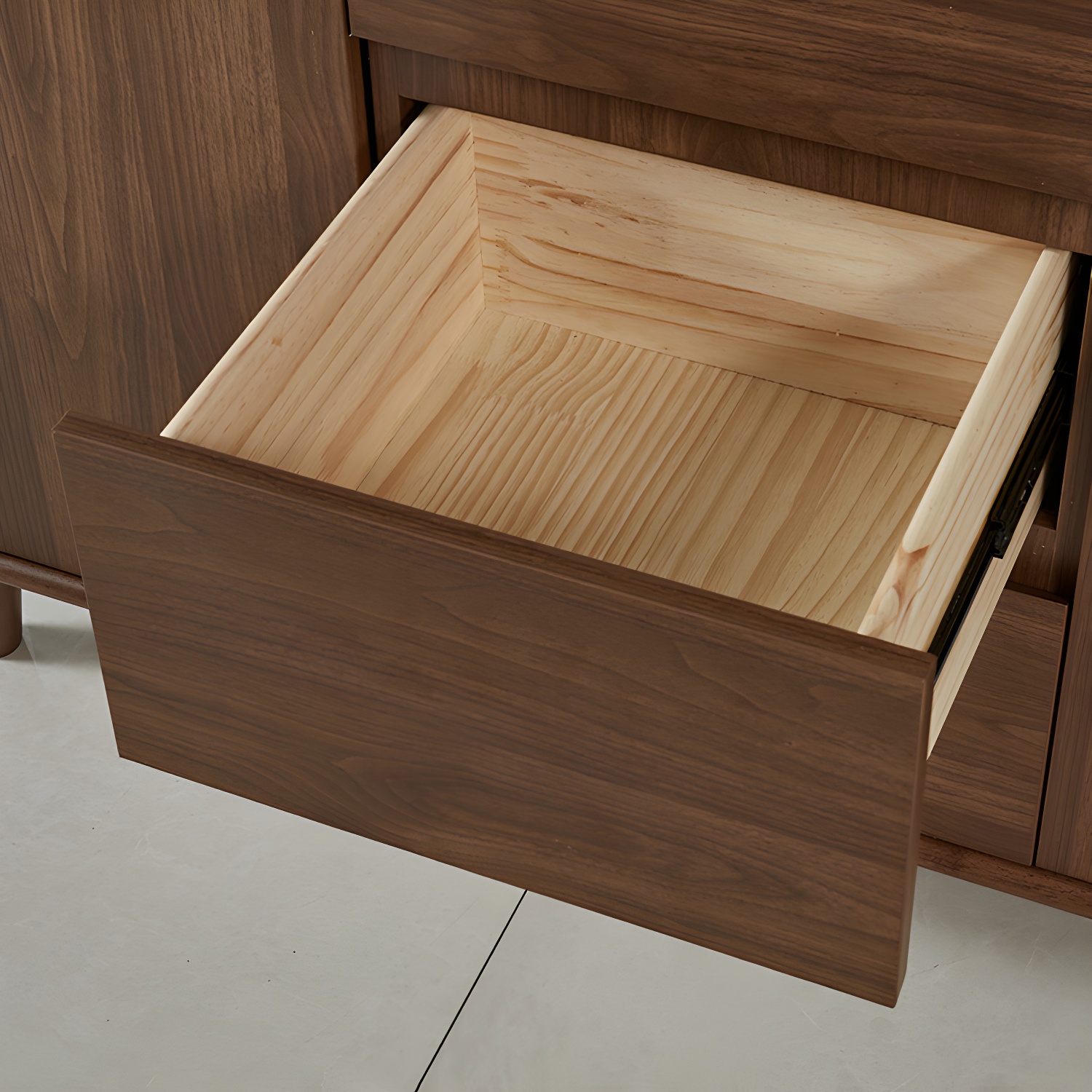 Modern Brown Wood Sideboard with Cabinets and Drawers - Stylish and Functional Buffet for Storage - image 7
