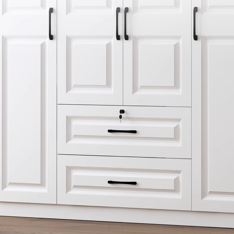Sleek White Nordic Wooden Detached Almirah with Soft Close Drawers, Doors, and Clothing Rod - image 7