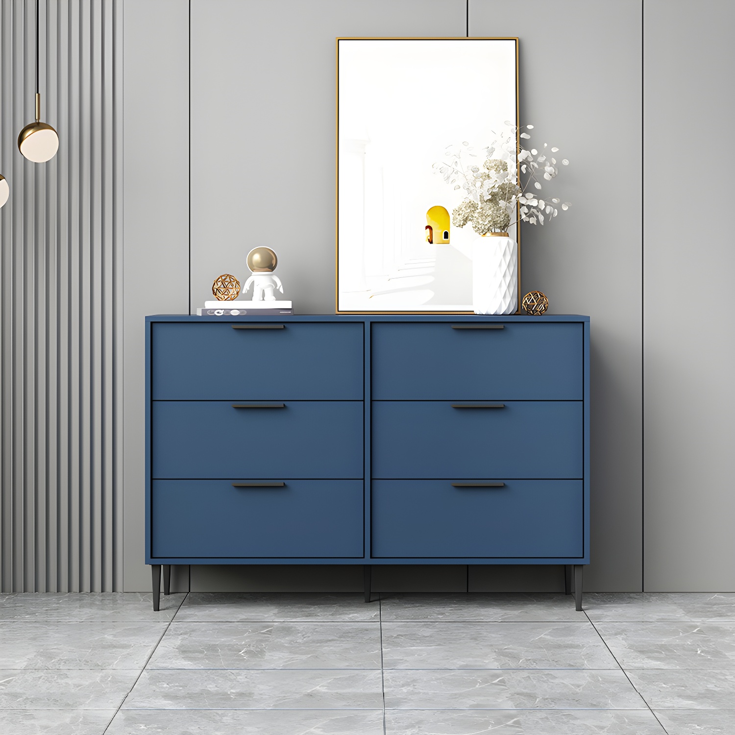Modern Horizontal Storage Chest Dresser Wooden Storage Chest with Drawers - image 7