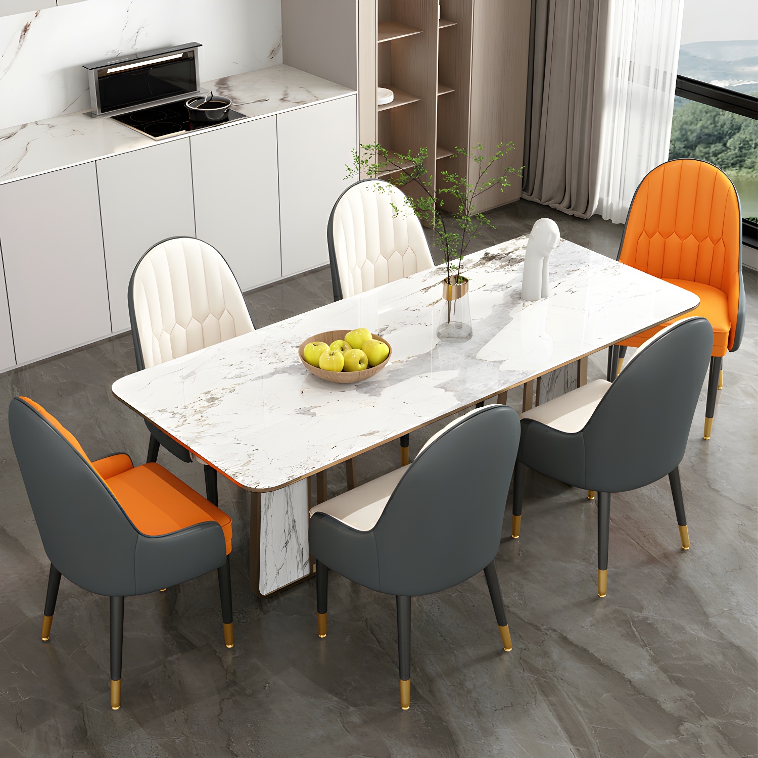 Dining Room Armless Dining Chair Parsons Faux Leather Dining Chair - image 13