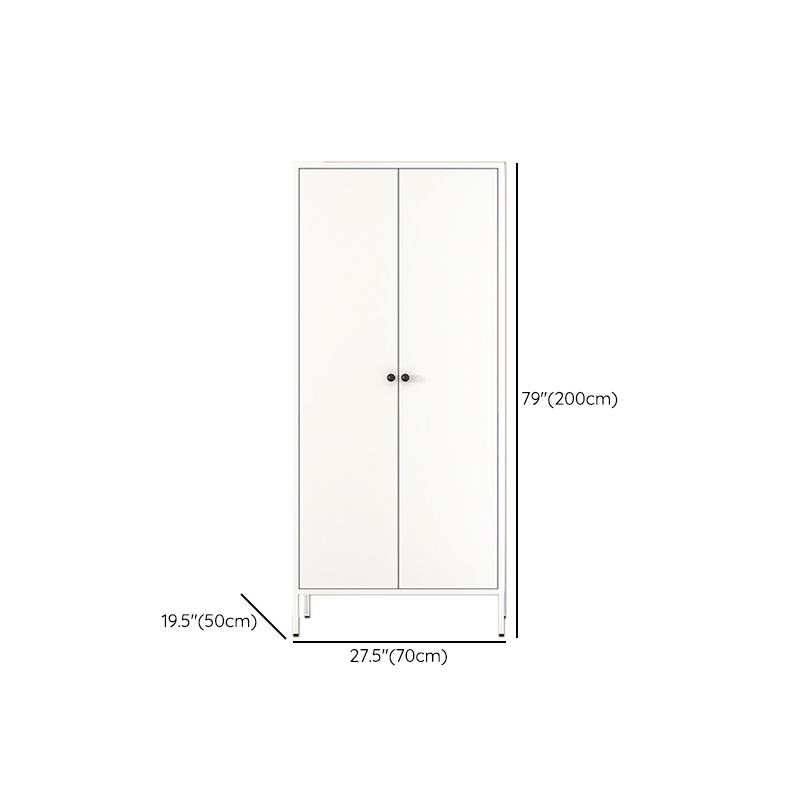 White Modish Steel Armoire Cabinet with Adaptable Shelf and Clothing Rod - image 14