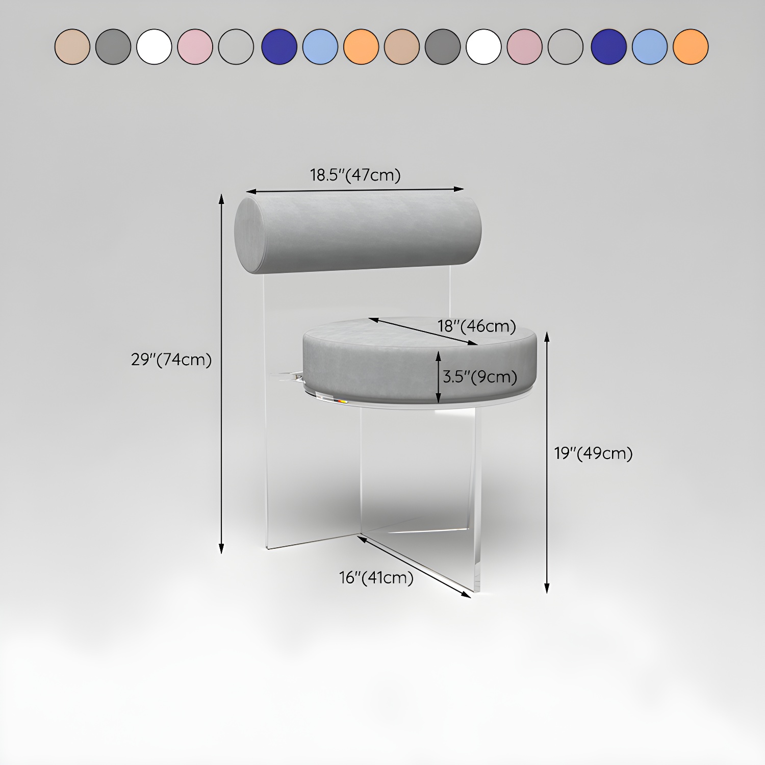 Modern Clear Leg Side Chair with Solid Back and Low Back Heights for Kitchen & Dining - image 23