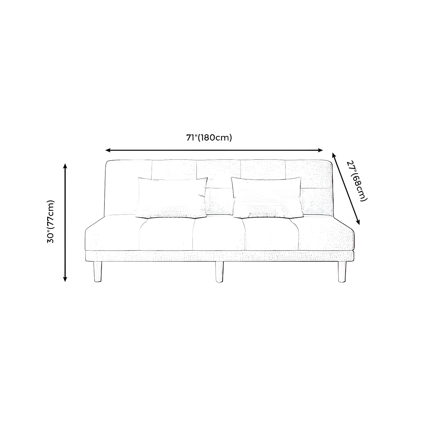 Contemporary Armless Standard Sofa Bed Dual Purpose Sofa for Living Room - image 27