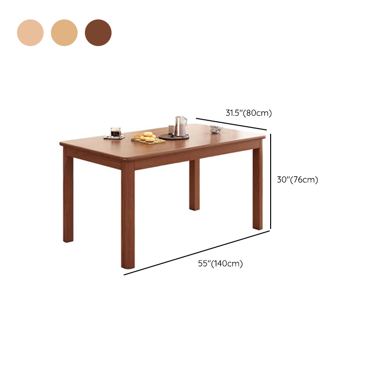 Minimalist Rectangular Dining Table Set with 4 Legs and Natural Wood Top, Featuring Back Seat - image 10
