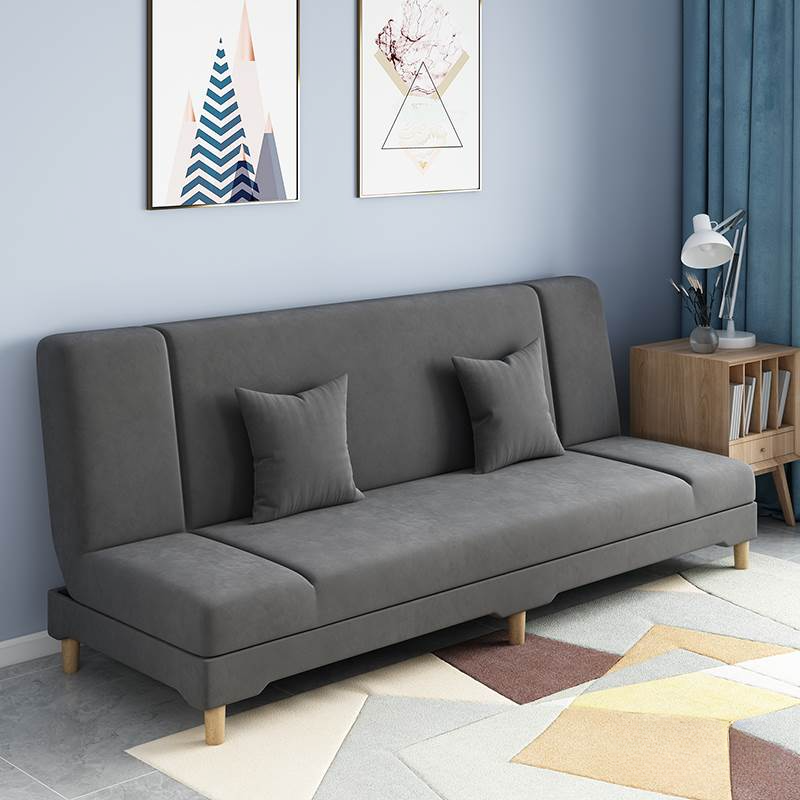 Contemporary Modern Grey/Azure/Emerald Green Sleeper, Solid Color, 3-Seater with 2 Pillows - image 3