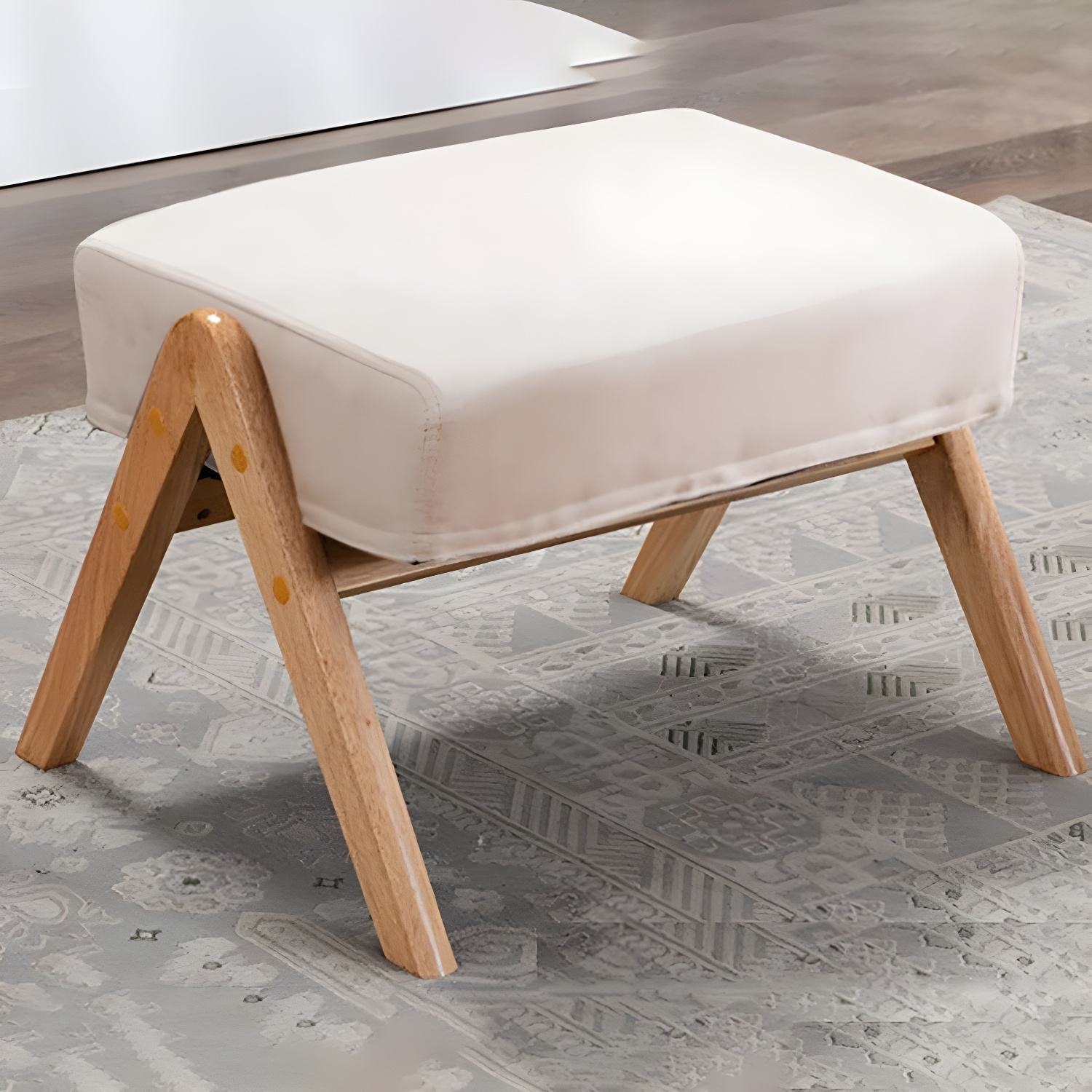 Mid-Century Modern Rocking Accent Chair with Solid Wood Frame and a Pillow - image 18