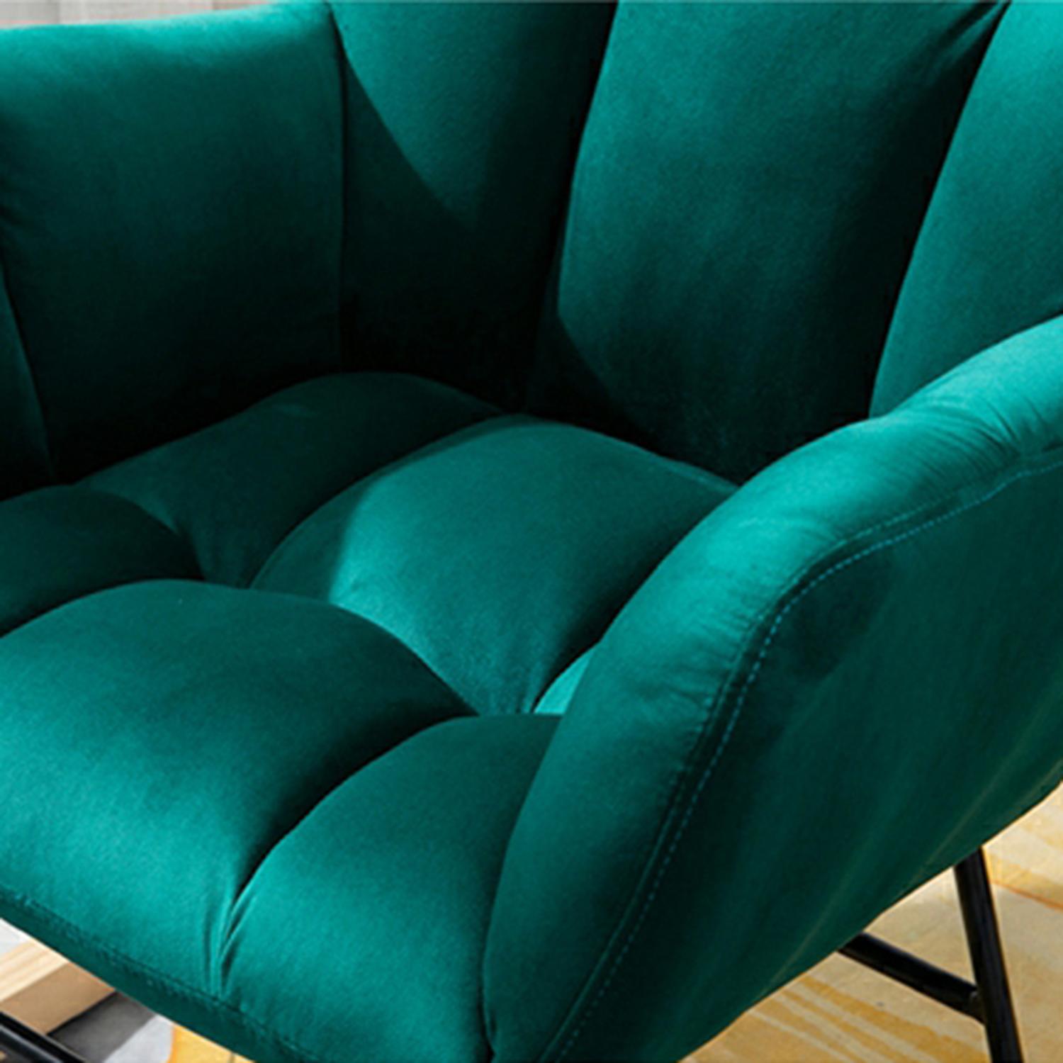 Stylish Modern Upholstered Rocking Chair with Tufted Design and Wood Legs - Support Up to 398 lbs - image 17