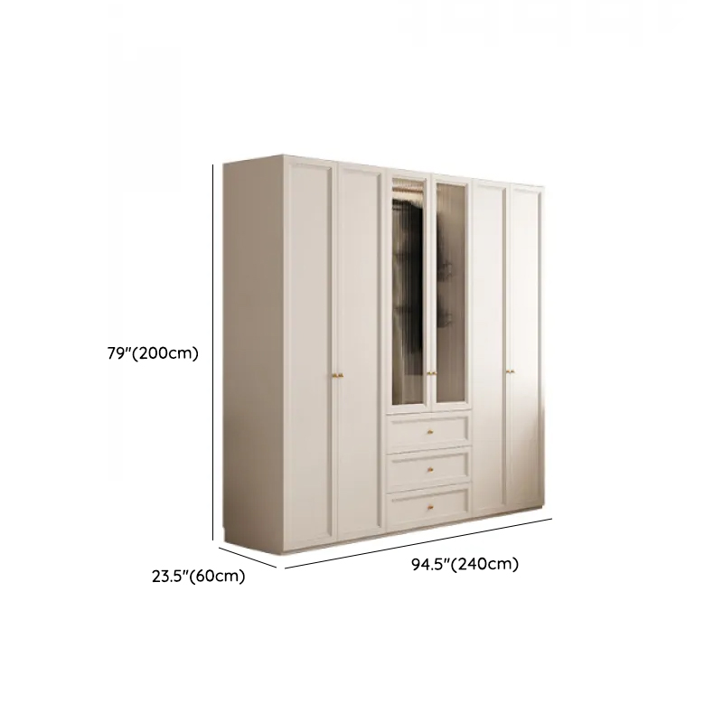 White Minimalist Laminate Wardrobe Closet with 3-Drawer, Soft Close Door, Interior Shelves, and Clothing Rod - image 21