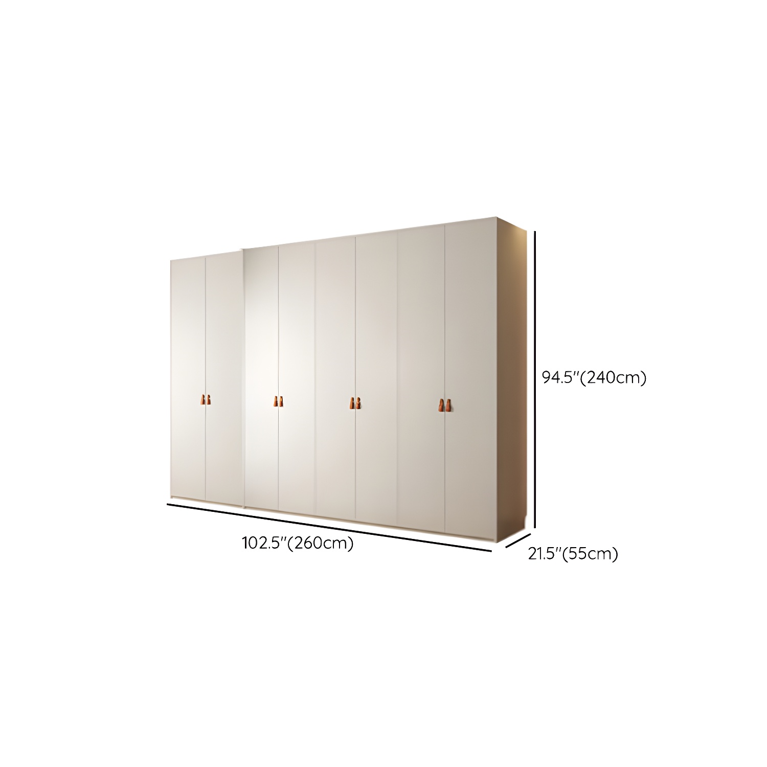 Modern White Wardrobe Cabinet Engineered Wood Wardrobe with Garment Rod - image 28