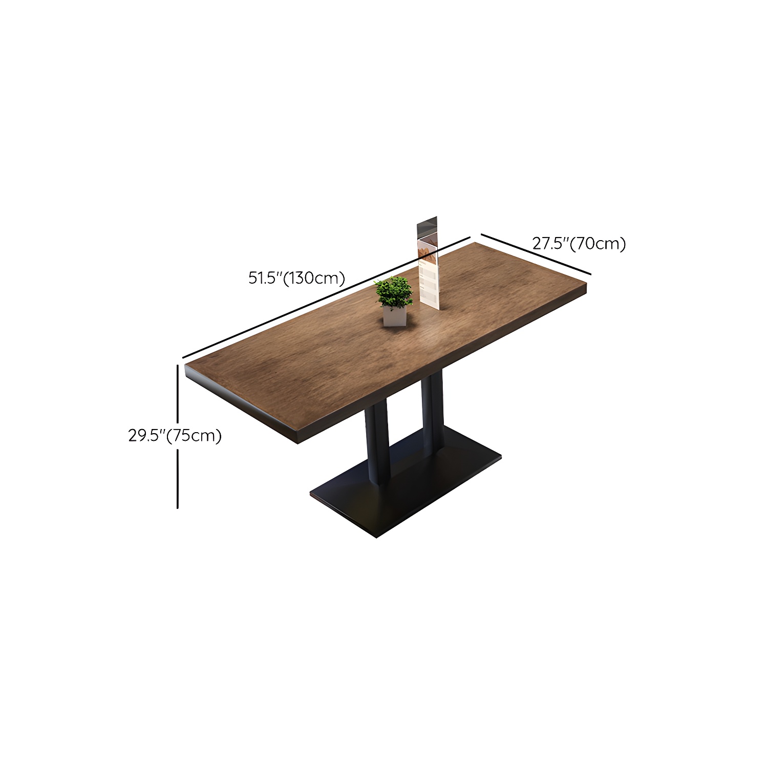Metal Industrial Pedestal Dining Table Wood Top Table for Kitchen and Dining Room - image 17