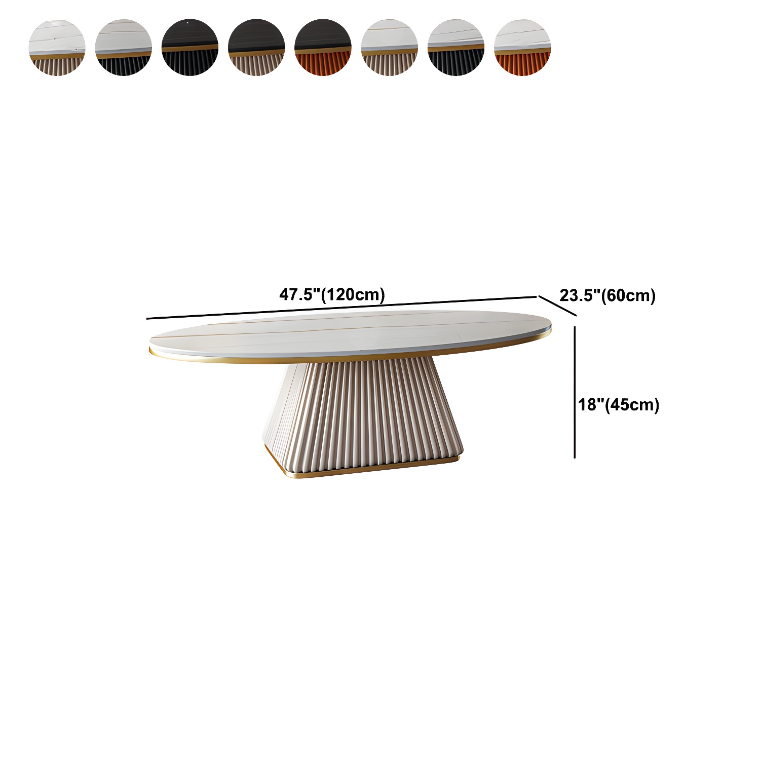 Glam Metal and Slate Cocktail Table Pedestal Coffee Table for Living Room - image 20