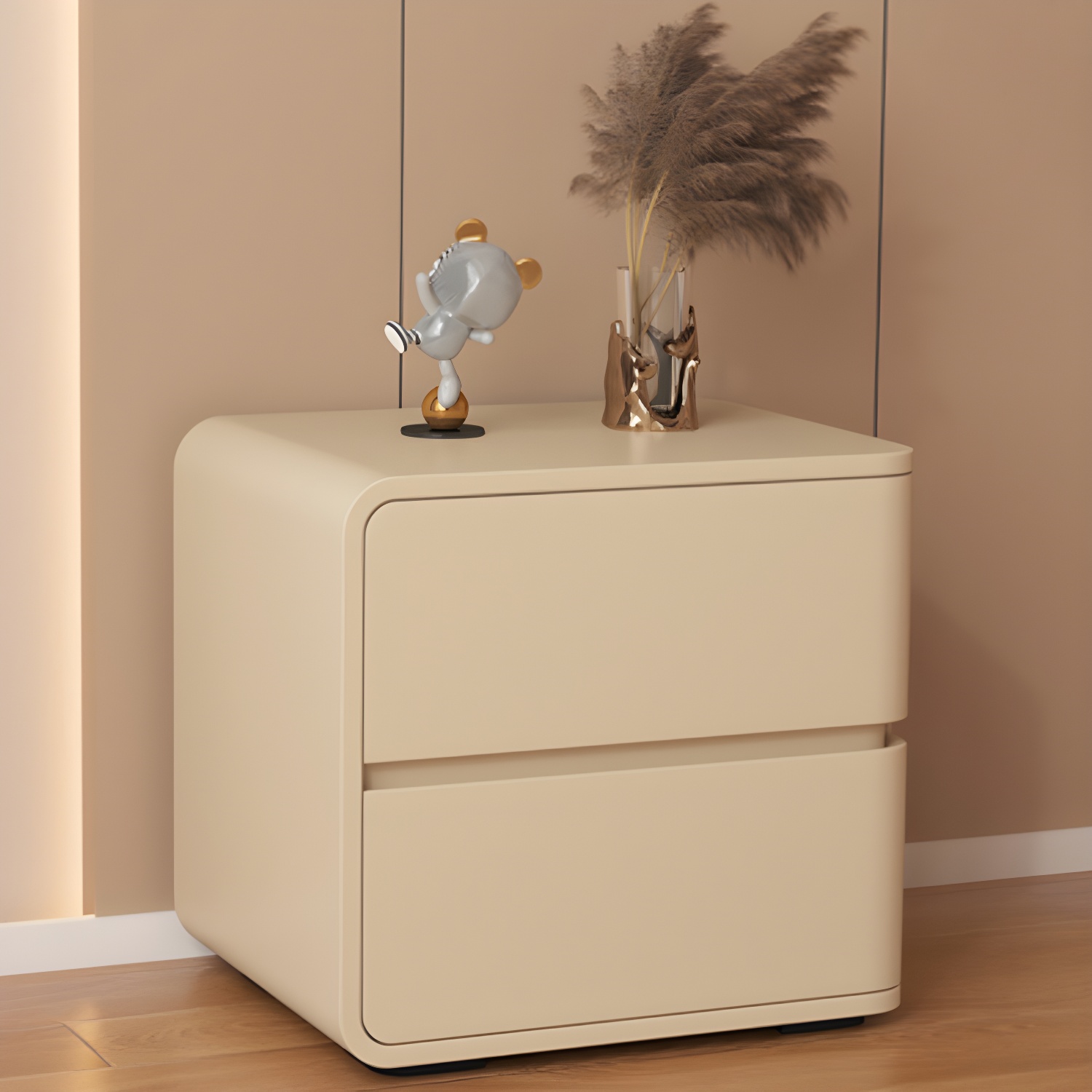 Contemporary Drawer Storage Bedside Cabinet Pine Accent Table Nightstand for Bedroom - image 5