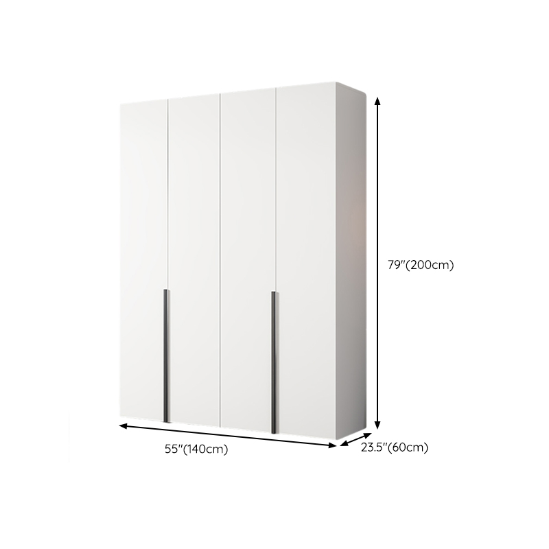 White Wood Wardrobe Armoire with Hinged Doors and Shelves Included - image 12