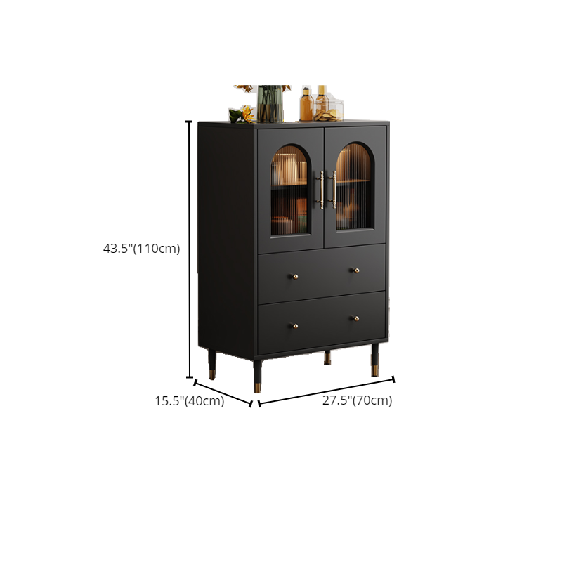 Standalone Accent Cabinet in Black with Glass Door, Alterable Shelf and Illuminating, Soft Close Drawer and 1 Cabinet/2 Cabinets in a Casual Style - image 16