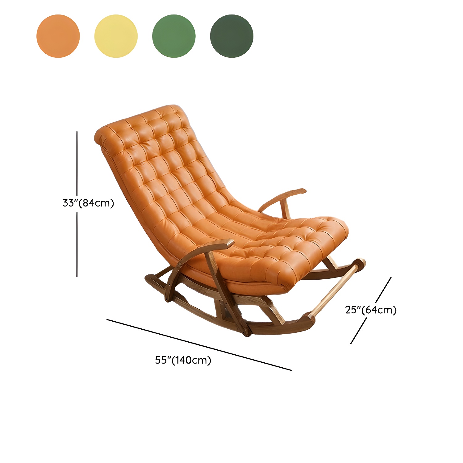 Stylish Upholstered Rocking Chair with Natural Wood Legs In Modern Design - image 24