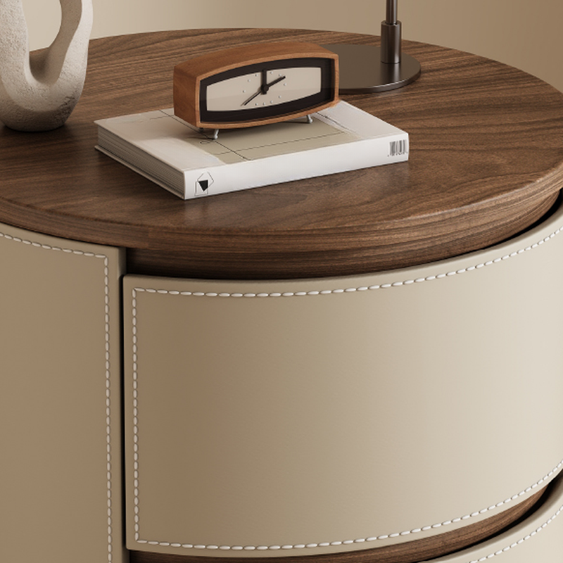 Modish 2 Tiers Drawer Storage Bedside Table with Solid Wood Countertop - image 21