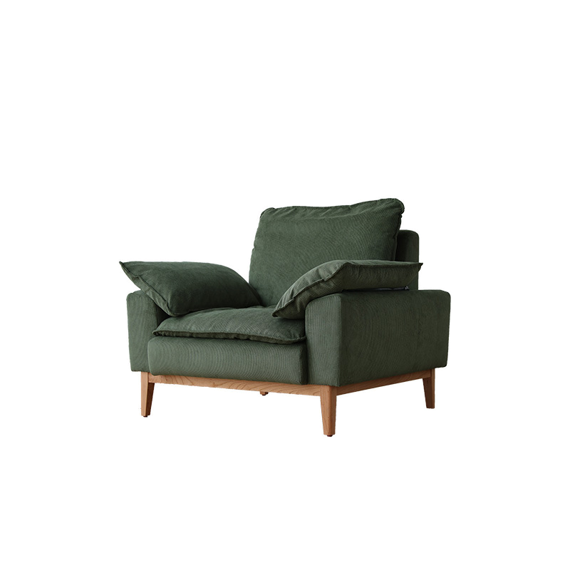 Contemporary Seats 2/1 Person Straight/L-Shaped Horizontal Left Sofa Couch /Chaise with Natural Wood Frame