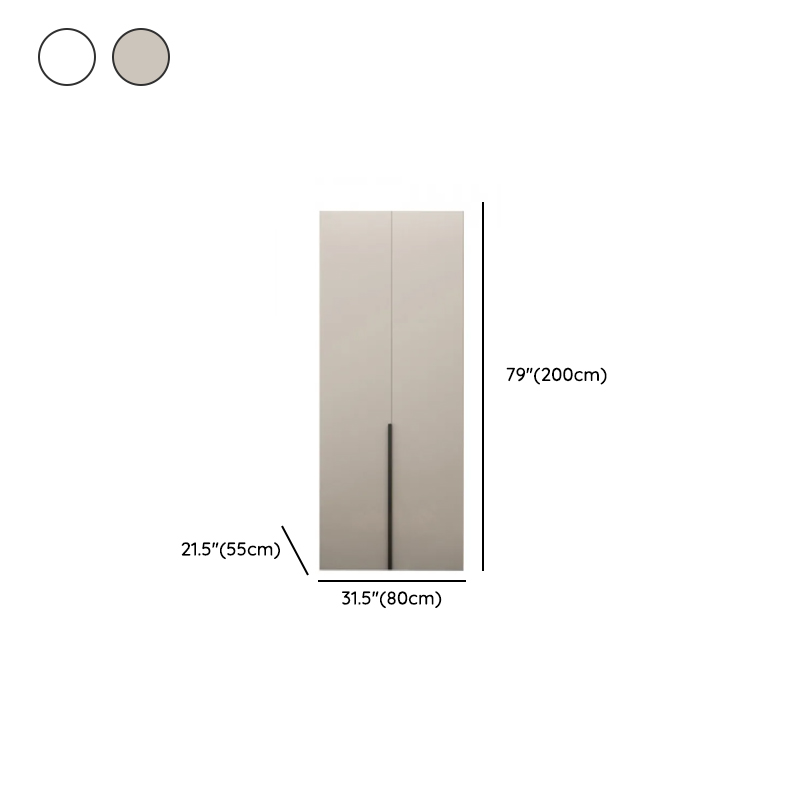 Modish Manufactured Wood Wardrobe Closet with Interior Shelves and Clothing Rod - image 7