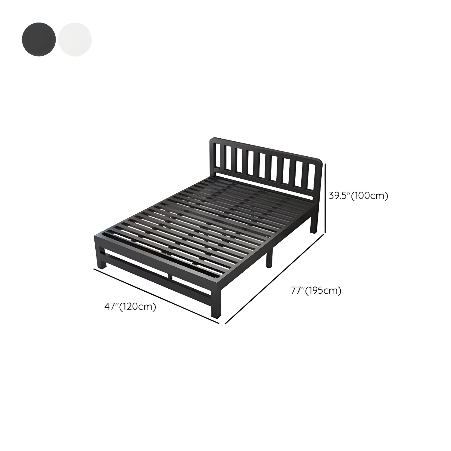 Contemporary Metal Bed Frame Solid Color Slat Bed with Custom Gold Legs - image 23