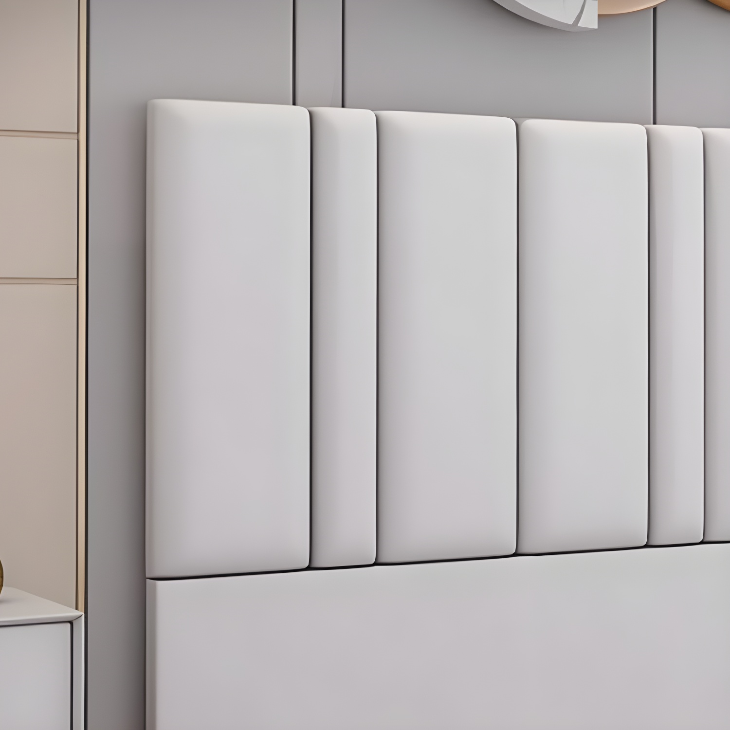 Stylish Upholstered Panel Headboard with Wood Legs and Modern Rectangular Design - image 9