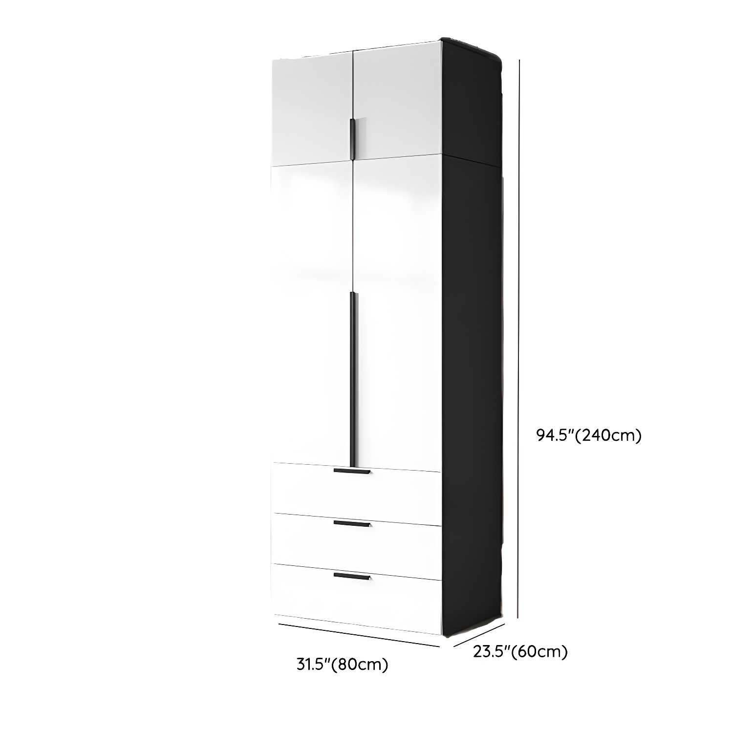 Convenient White Wardrobe Armoire with Shelves and Clothing Rod - image 15