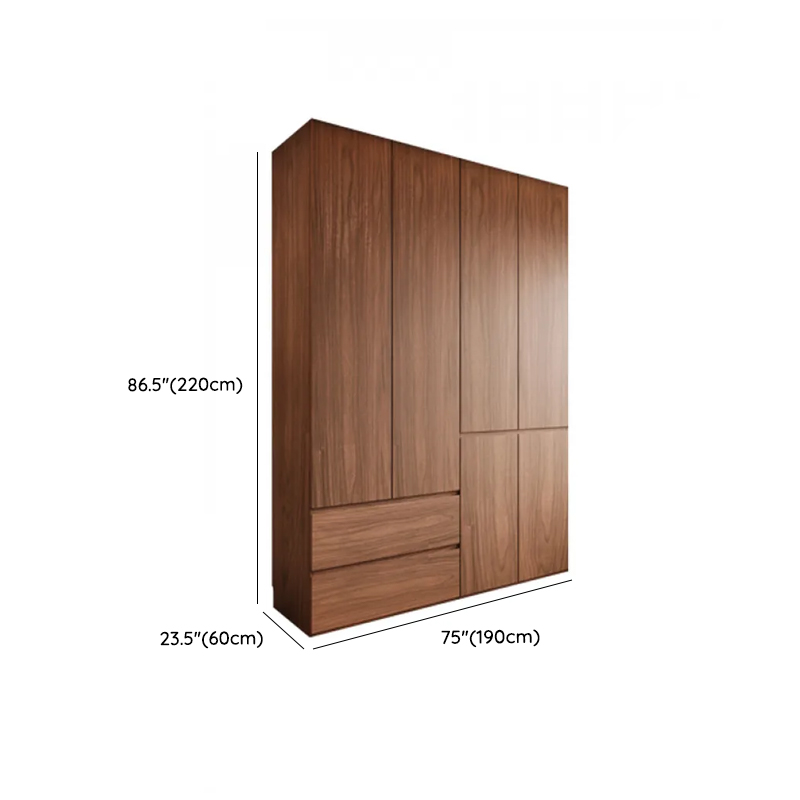 Acorn Minimalist Natural Wood Wardrobe Closet with Soft Close Drawer, Soft Close Door, Interior Shelves, and Clothing Rod - image 17