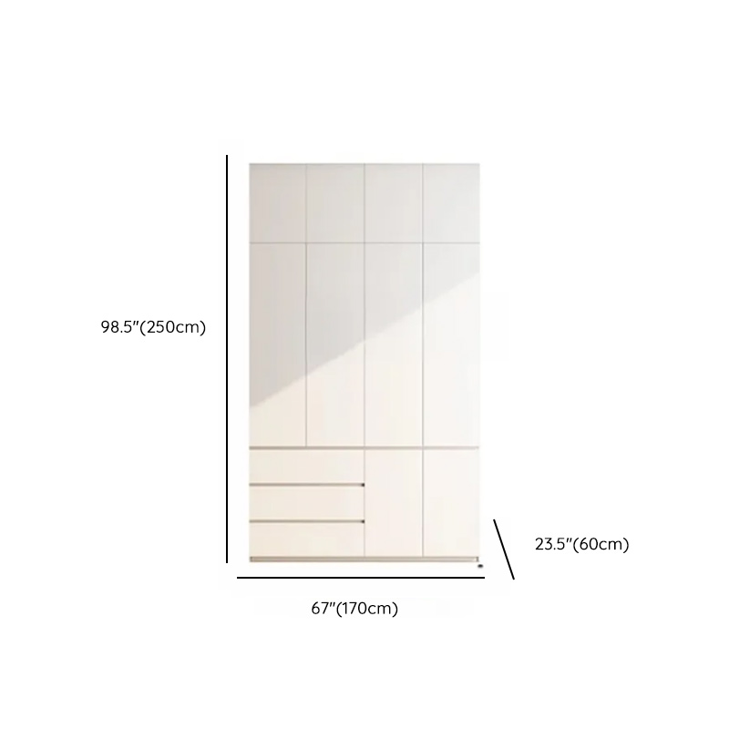 Minimalist Chalk Wooden Cabinet Armoire with Soft Close Drawer, Soft Close Door, Interior Shelves, and Clothing Rod - image 30