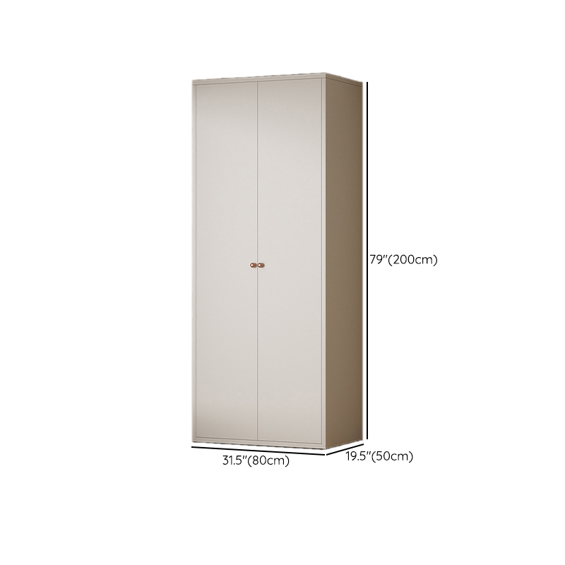 White Modish Alloy Armoire Cabinet with Adaptable Shelf and Clothing Rod - image 7