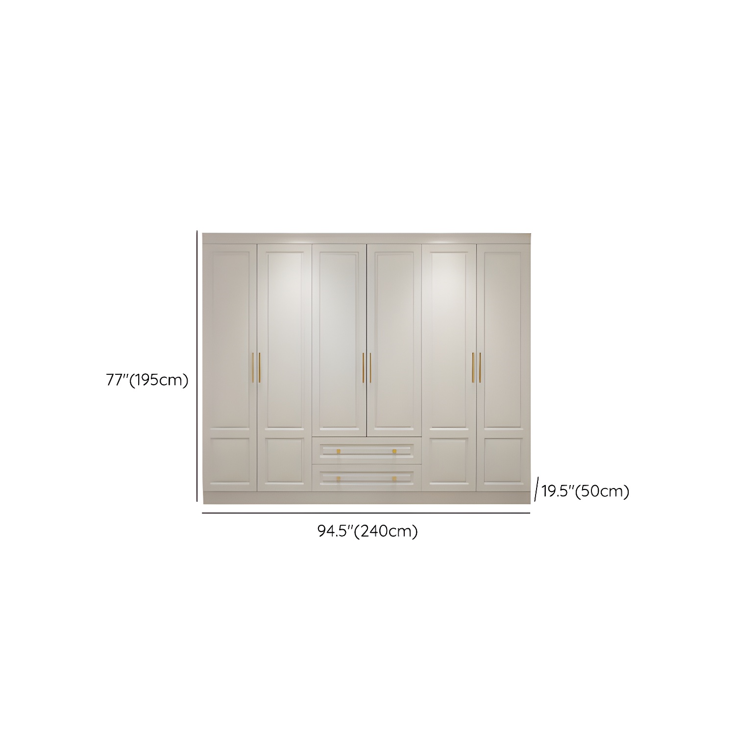 Manufactured Wood White Wardrobe for Home Modern Cabinet with Drawers - image 19