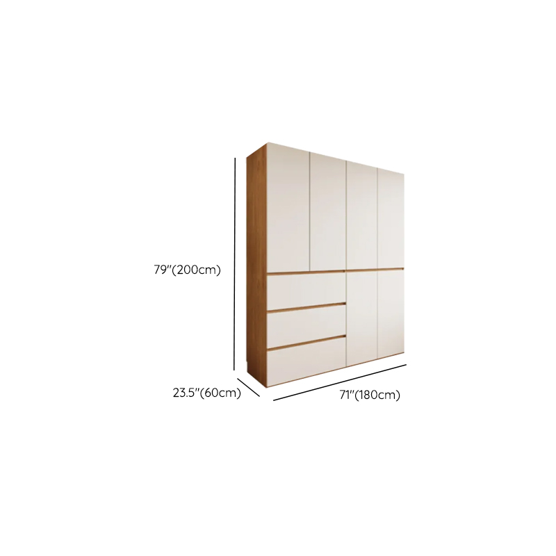 White Minimalist Laminate Wardrobe Closet with 3-Drawer/6-Drawer, Soft Close Door, Interior Shelves, and Clothing Rod - image 9