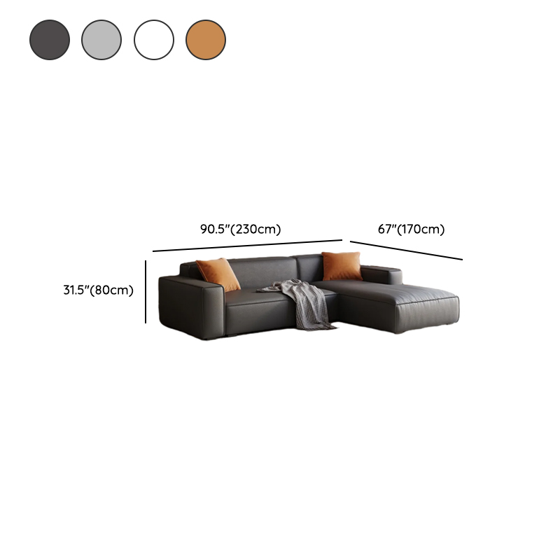 Trendy L-Shape Tear Resistant Sofa Chaise for 3-seater with Square Arm and 1 Chaise - image 18