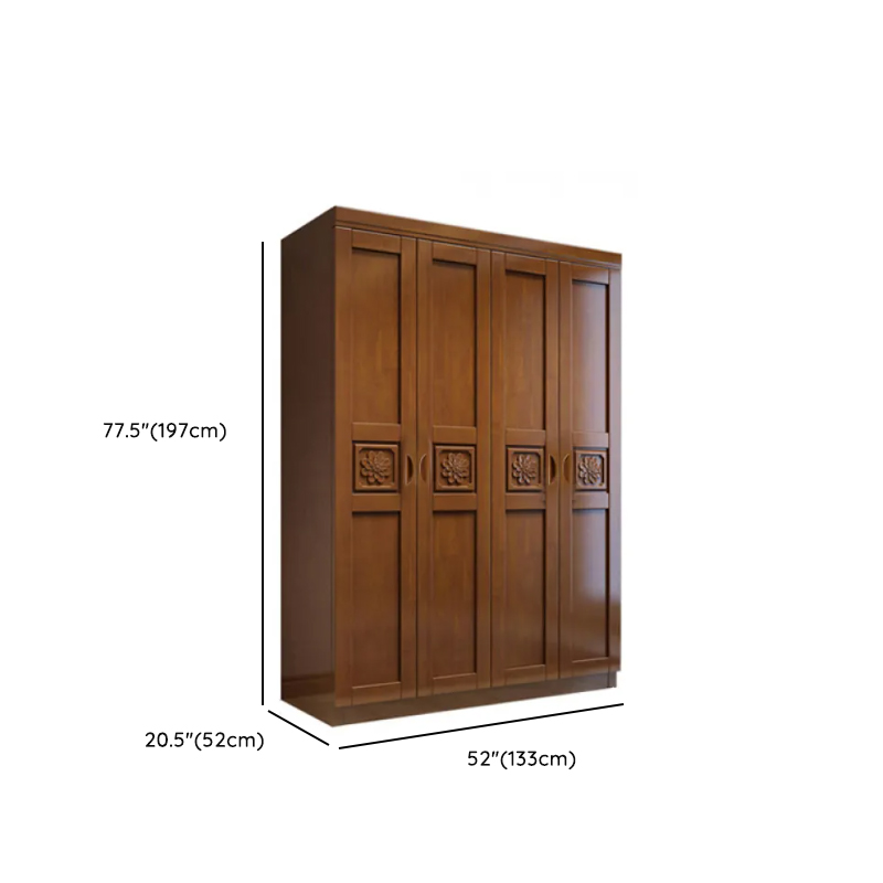 Vintage Sepia Lumber Wardrobe with Soft Close Drawer, Soft Close Door, Interior Shelves, and Hanging Rod - image 19