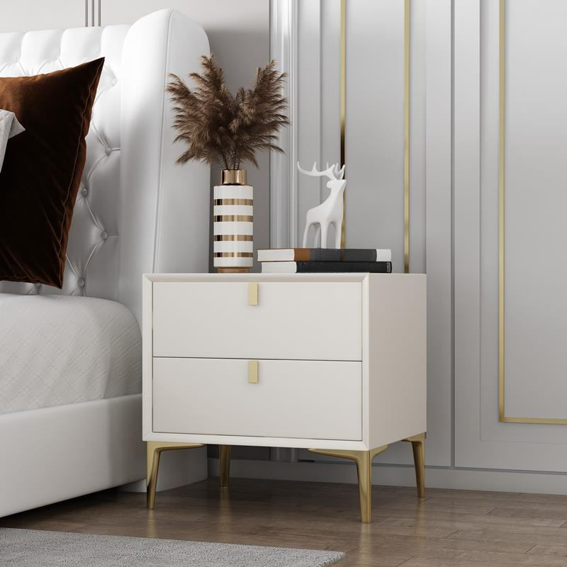 Modern Lumber Nightstand With Drawer Storage & Leg, 3 Drawers/2 Drawers - image 7
