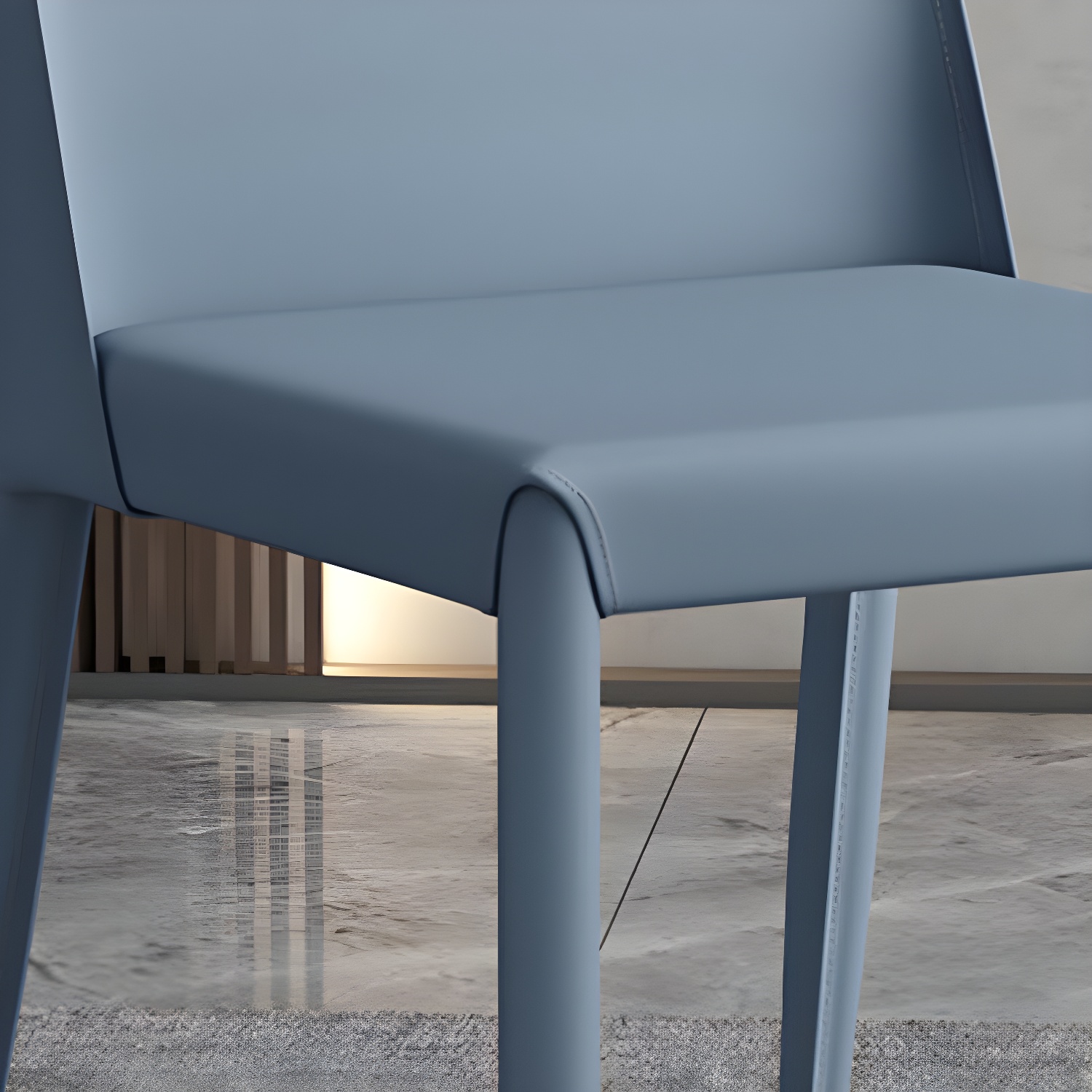 Modern Leather Dining Chair Parsons Furniture with Steel Legs in Matte Finish for Home - image 18