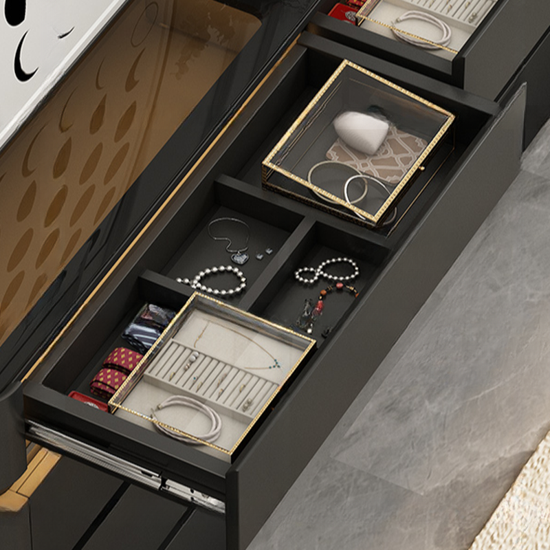 Minimalist Horizontal Console Dresser Illumination Light Timber 8 Drawers - image 8