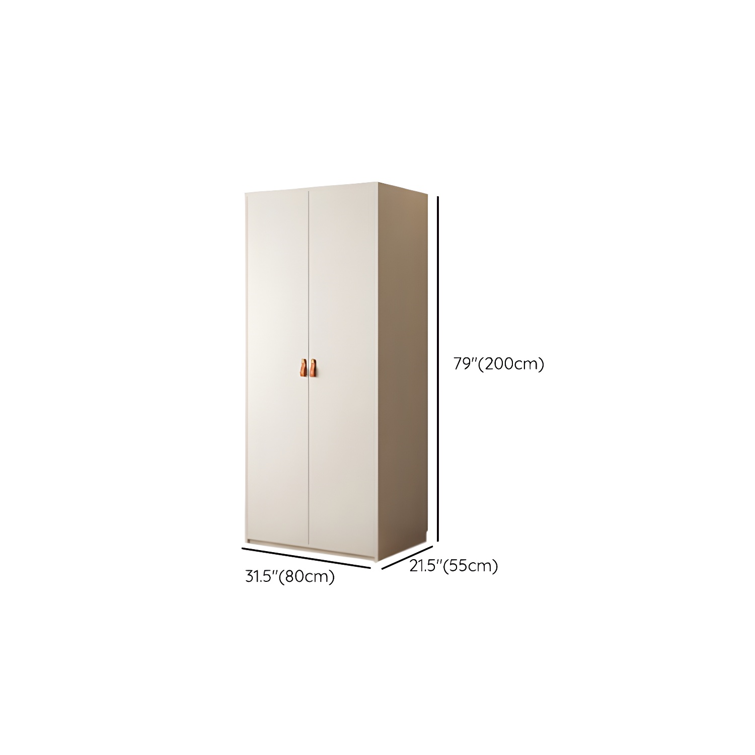 Modern White Wardrobe Cabinet Engineered Wood Wardrobe with Garment Rod - image 11