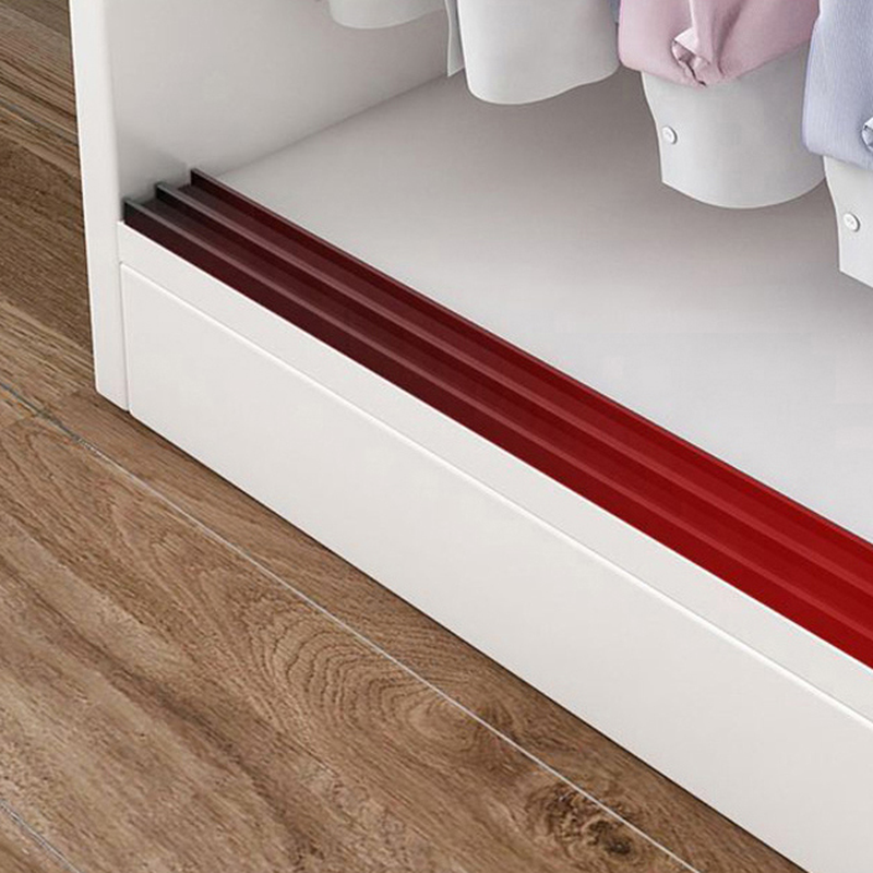 White Minimalist Manufactured Wood Independent Wardrobe Closet with 3-Drawer, Soft Close Door, and Interior Shelves - image 5