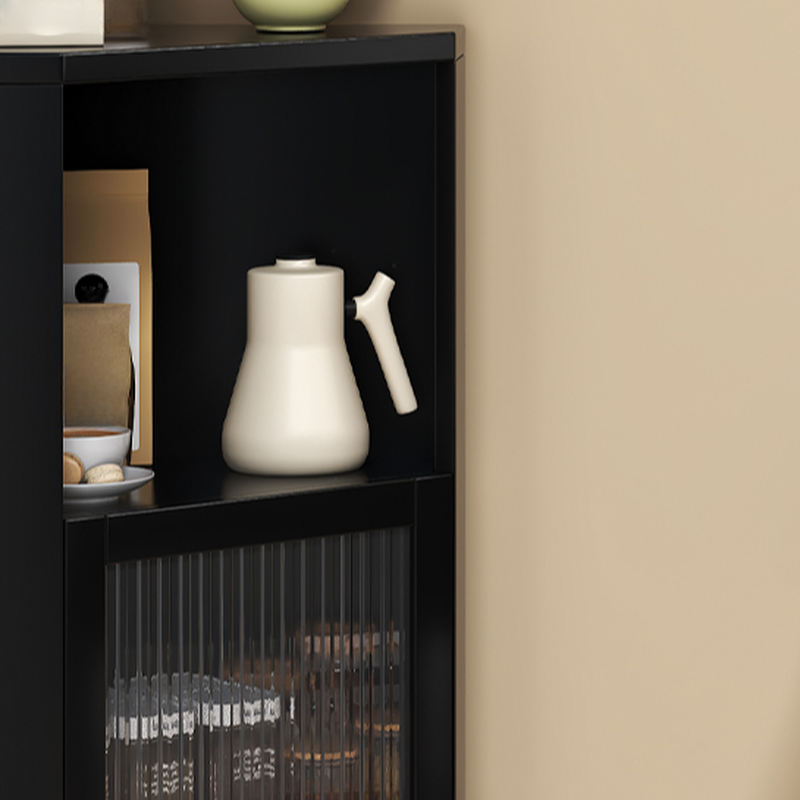 Standalone Corner Beech Midnight Black/Auburn Utility Storage Cabinet with Flexible Shelf, Glazed Door & 2 Cabinets/1 Cabinet - image 11