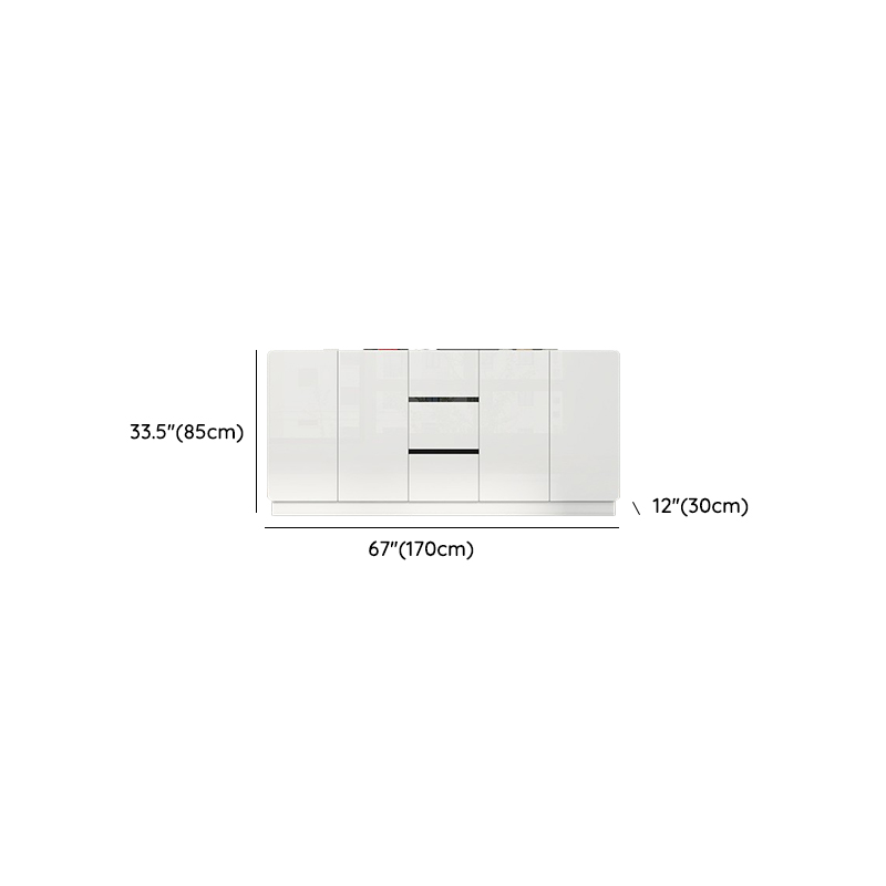 White Trendy Kitchen Storage with 3 Drawers, Standard/Narrow Size, Lumber Countertop, Variable Shelf, and Multiple Doors Options - image 26