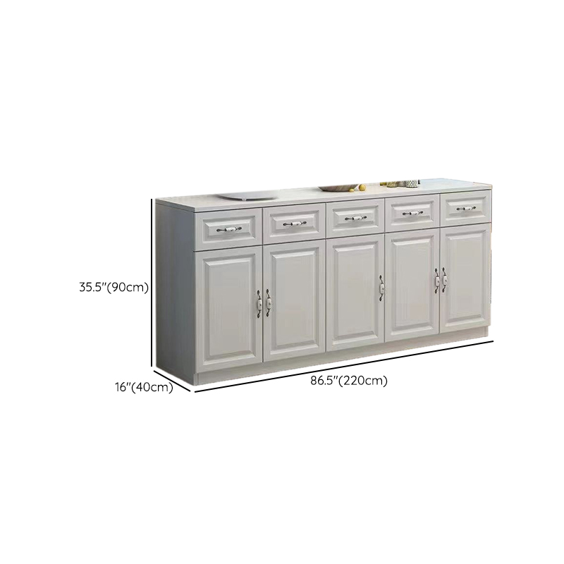 Chalk Sideboard with 4 Drawers, Standard Size, 1 Shelf, Manufactured Wood Countertop, 4 Doors, and Self-supporting Design - image 11